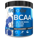 Fitcode Ultra Premium BCAAs med 5G ren BCAAs med Proven 2:1:1 Forholdet mellom aminosyrer for å hjelpe post trening gjenoppretting, lean muskelvekst, utholdenhet, 30 serveringer (Blue Raz)