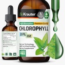 BIO KRAUTER Flytende Klorofyll Dråper - Cleanse & Immune Support - Intern Deodorant - Natrium Kobber Klorofyllin Extract Supplement - 2 fl oz