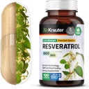 BIO KRAUTER Resveratrol Supplement Kapsler 600 mg - 100 greve - naturlig antioksidant kilde - 98% ren trans Resveratrol pulver - Vegan