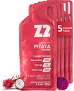 Z2 Dragon Fruit Energy Gel ytelse - 25g Carb, 204mg Natrium, Elektrolytter, Pre & under trening, øker utholdenhet for løp, sykling, sykling og sport - 5-count Pack