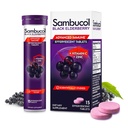 Sambucol Black Elderberry Effervescent Tabletter - Elderbær med sink og vitamin C for voksne, Elderberry Oppløsende tabletter, bær - 15 greve