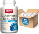 Jarrow Formler Glutathion Redusert 500 mg- 120 Veggie Capsules- Intracellulære Antioksidant- kvalitet Glutation Kosttilskudd - Støtter resirkulering av vitaminer C & E- Ikke-GMO- Glutenfri- Vegan, 12 Pakker