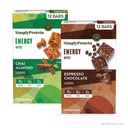 Bare protein - Energi Bites Variety Pack, 24 Bars - Plant Basert Kaffeplasser - 55 mg Koffein - Energi Boost - 8g Protein, 2g Sukker, 5-6g Fiber, 120-130 Kalorier - Vegan, Glutenfri, Ikke GMO