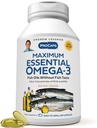 ANDREW LESSMAN Maksimal essensiell Omega-3 oransje - 360 Softgels - Ultra-Pure, høy potens Omega-3 oljer. Høy DHA, ingen mage-upset, ingen kontaminanter, ingen Mercury. Små lett å svelge Softgels