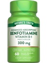 Naturens sannhet Benfotiamine | 300mg | 60 greve | Ikke-GMO og Glutenfri Supplement | Vitamin B1 Precursor