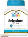 21st Century Selenium 200 mikrog Kapsler, 60 greve