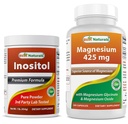 Beste Naturals Inositol pulver 1 Lb & Magnesium Glycinat 425 mg