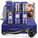 Beard Gavesett - Olje, Wash, Conditor, Roller (nødvendig lengde: 0,25 mm) for Skjegg, Oppbevaringspose,Mustache Gaver Set for kjæresten ektemann Fars far menn ham
