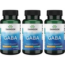 Swanson GABA - Aminosyre Supplement som fremmer ro og avslapning for å støtte hvilefull søvn - høy styrke formel for å støtte sunn stress nivåer - (100 kapsler, 500 mg hver) (3 pakke)