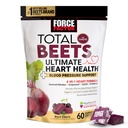 FORCE FACTOR Total Beets Ultimate Heart Helse Chews for Blood Pressure Support, med Beetroot pulver, CoQ10, B vitaminer og kornfrø ekstrakt for blodflyt og energi, svart Cherry, 60 myke Cherry, 60 myk Chews