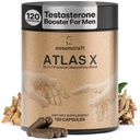 ATLAS X 10-i-1 Maskulinitetsmaksimere Supplement for menn - Energi, styrke og vitalitetskapsler med Shilajit, Ashwagandha, Sink, Safed Musli, Tongkat Ali, Black Maca, Fadogia Agrestis, 2 måneders forsyning