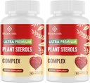 Kolesterol kosttilskudd med plantesteroler, Niacin, rød yeast ris, Bergamot, Omega-3 & hvitløk - Advanced Absorpsjon Formula - 180 Softgels