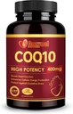 CoQ10 400 mg Softgels med Omega 3 & PQQ, kraftig antioksidant for hjerte helse og energi produksjon, 120 greve
