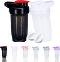 Shaker Flaske Protein Shakes Cup og 10-Ounce / 300ML Shaker-Bottle med Whisk Balls, Protein Shakers Flasker Set,Non-BPA plast (svart + hvit(2PCS))