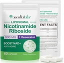 NAD + Supplement Alternativ – Liposomal NAD + Resveratrol – 30-dagers forsyning – høy renhet NAD Supplement for energi og sunn aldring – 80 kapsler