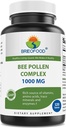 Brieodood Bee Pollen Complex 1000 mg 120 tabletter - laget med Bee Pollen, Bee Propolis, & Royal Jelly pulver