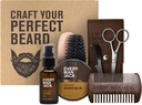 Hver mann Jack Beard Grooming Kit for menn - Inkluderer Sandalwood Beard Oil & Beard Balm, Skjeggbørste, Tre dobbeltsidig Comb, Trimming Scissors og Mustache Comb