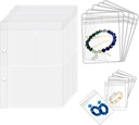 Reise smykker Arrangør tilfelle gjennomsiktige smykker lagringsbok Binder veske for øredobber, Ringer, halskjede, armbånd, indre sider og poser