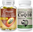 Liposomal CoQ10 800 mg 1PCS Bundle med Ubiquinol CoQ10 600 MG Softgels med Omega-3 & Shilajit & PQQ 1PCS