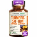 Saffron Supplements – 89mg Saffron Ekstrakt og 1000mg Tumeric Blend – Turmeric Supplement med ceylon kanel og kardemom for humør, minne og øye helse – Felles kosttilskudd for kvinner og menn – 60 greve