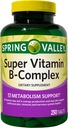 Augu Spring Valley Super Vitamin B-Complex, Metabolisme støtte, tabletter kosttilskudd, 250 telle