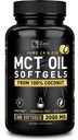 Ren MCT oljekapsler (360 Softgels | 3000mg) 4 måneders forsyning Keto piller w uraffinert kokos - C10 & C8 Brain brensel, energi, oktane ketose