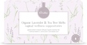 Femallay Organic Lavender og Tea Tree Olje Vaginal Cleansing Suppositories for hygiene, 100% naturlige smelter for feminpleie, flott for tørrhet og mer, 7 Individuelt sealed Melts + 1 Applikator