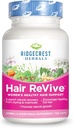 RidgeCrest Herbals hårreviv, ernæringsmessig hår Supplement med vitamin C, Biotin (6000mcg), sink og kobber, hårvitaminer for kvinner å støtte sunnt hår, hud og negler (120 Caps, 30 Services)