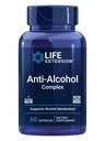 Livsforlengelse Anti-Alcohol Kompleks, vitamin C, sink, kornfrø, melk Thistle, kloveekstrakt, støtter sunn alkoholmetabolisme og optimal leverfunksjon, glutenfri, ikke-GMO, 60 kapsler