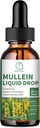 Mullein Drops for Lungs, Mullein Leaf Ekstrakt 1000MG for respirasjon, immun & Digestion Support, med Quercetin, Marshmallow, Elderberry, Black Cumin Seed, Bromelain, Non-GMO, Vegan, 2 Fl Oz