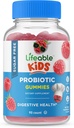 Livbare sukkerfrie probiotika for barn – Great Tasting Natural Flavor Gummy Supplement Chewable – GMO Free, Vegetarisk, Glutenfri – for Gut helse og immun støtte – for barn – 90 Gummies