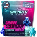 Kreatin Monohydrat Gummies 5G - Delicious Blå Raspberry Flavor, Maks styrke for muskelvekst, rask absorbering for menn og kvinner - Premium alle naturlige, Lab testet - 30 serveringer