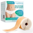Silikone Scar Sheets, Silikone Scar Tape, Silikone ark for arr, Scar Away Silikone Scar Sheets for Ansikte, Acne, Keloid,Burns, Stretch Mark, C-seksjon kirurgiske arr fjerning (1,6" x 60"Roll-1,5M)