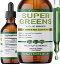 Væske Super Greens Dråber | Kraftige antioksidanter | Immunstøtte | Digestive Helse | Peppermynt Flavor | ved det sunne livet for meg | 2oz - 30 dagers forsyning