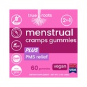 Menstruasjonskramp Periode Gummies True Roots | PMS Støtte Supplement for kvinner | Sunn Flow | Flo PMS Menstruasjonssyklus Relief, Cramping og Bloating | Vegan & Natural Flavors | 60 Count
