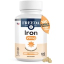 Freeda Ferrous Fumarate - Gentle Iron Tabletter for energi og rød blodcelle støtte, Kosher, Vegan, lett å svelge, ideell for kvinner og menn (100 tabletter)