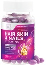 Håret, huden og neglene vitaminer for kvinner - Biotin 5000mcg å støtte hårvekst med Argan olje, kollagen & hyaluronsyre, vakker, sterkere hud, hår & negler vitamin Supplement - 120 Softgels