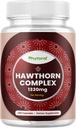 Høy styrke Hawthorn Berry Capsules - ren antioksidant Hawthorn Berry Supplement med blad & blomst ekstrakt 4:1 for sunn hjerte og digestion - energi støtte for menn og kvinner - 240 Count Pack