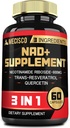 3in1 NAD + Supplement 1200Mg - Nikotinamid Riboside med Trans Resveratrol & Quercetin - Cellular Activity, Immune, Aging Health - 60 greveforsyning i 30 dager