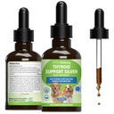 Dyrevern Thyroid støtte sølv for hunder - støtter balansert tyroid funksjon, sunn metabolisme, normal energi, Ashwagandha, Bacopa - Veterinærformulert Herbal Supplement 2 oz (59 ml)