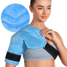 REVIX skulder ispakke for rotator mansjetter kald terapi, Arm Gel ispakke for skadeskader gjenvinnbar, fleksibel kald komprimering wrap for post-workout gjenoppretting, tretthet og skulder discomfort, blå