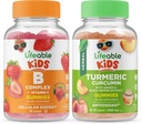 Livelig B Kompleks Kids + gurkemeie curcumin Kids, Gummies Bundle - Great Tasting, Vitamin Supplement, Glutenfri, GMO Gratis, Chewable Gummy