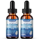 2 Pack Glukosamin Chondroitin MSM flytende dråper - Ekstra styrke felles støtte Supplement for voksne med Quercetin Boswelia, Bromelain, Hyaluronsyre, Antioksidant immunstøtte (4 fl oz)