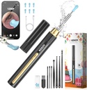 Kekkoy ørerenser med kamera til jul, 1296P HD øredobb fjerningsverktøy kamera, WiFi Otoscope med lys for ørerensing, øredokker for iOS & Android, med 8 stk øredobber (Gold)