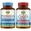 Terranikk Probiotika og CoQ10 Bundle, Hjerte & Digestion Helse, 60 milliarder Probiotika, Bioactive Coenzym Q10 200mg, Extra Jomfru Olive Olje, Bundle & Lagre