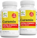 Terry Curamin Extra Styrke - Curcumin & Boswellia for sunn sirkulasjonsstøtte - Turmeric Supplement til støtte Joints, Muskel Helse & Endorfin produksjon - 60 tabletter (pakke med 2)