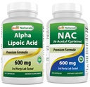 Best Naturals Alpha Lipoic Acid 600 mg og NAC N-Acetyl-Cysteine 600 mg