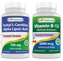 Beste Naturals Acetyl L-karnitin og Alpha Lipoic Acid 750 mg og vitamin B-12 6000 mcg