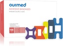 Fleksibel Fabric Bandages med ikke-stick pad, lateks gratis, Rainbow farger kleslig bandasje førstehjelp sår omsorg for kutt, Scrapes, blender, sorterte størrelser, 100 greve