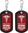 mnmoom 2pcs Astma Inhaler Innside Tag-rød medisinsk varsling glidelås trekkveske Tag
